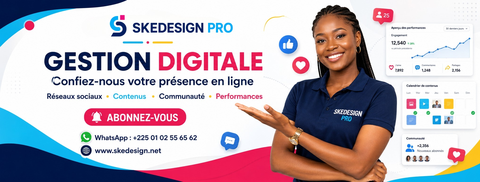 Gestion digitale : confiez-nous votre présence en ligne. Réseaux sociaux, contenus, communauté, performances.