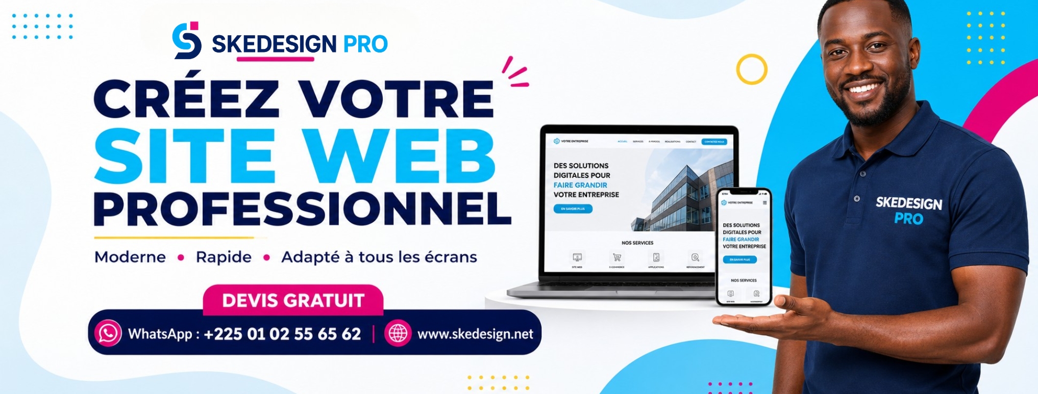 Créez votre site web professionnel : moderne, rapide, adapté à tous les écrans. Devis gratuit.